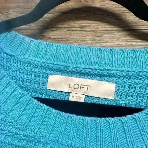 Loft Blue Knit Sweater Womens Size XL - Picture 3 of 3